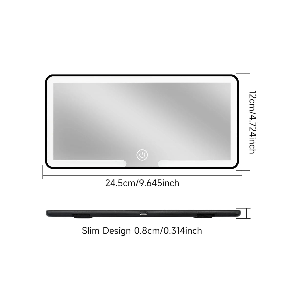 LED Car Makeup HD Mirror