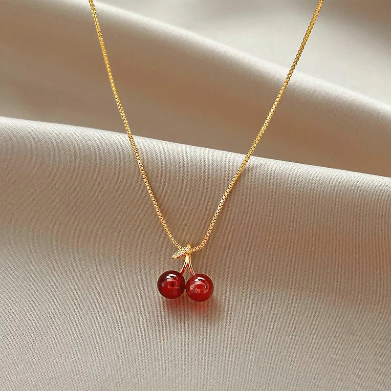 Red Cherry Pendant Necklace